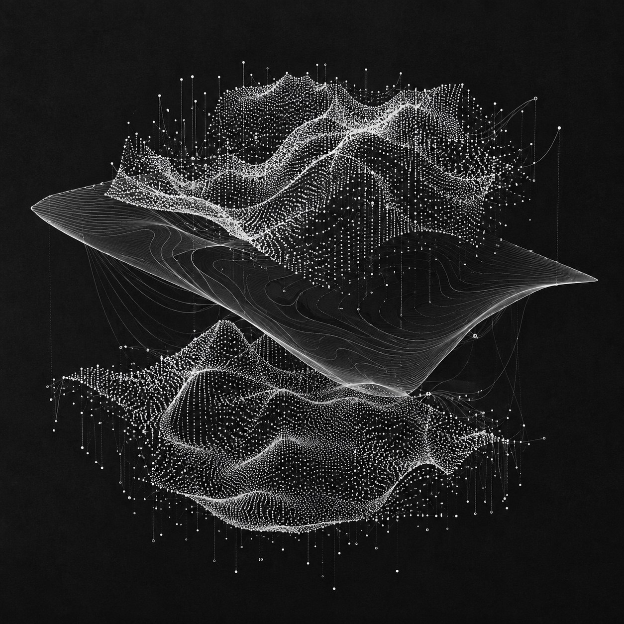 Generated learning-model study of data clusters and a decision surface